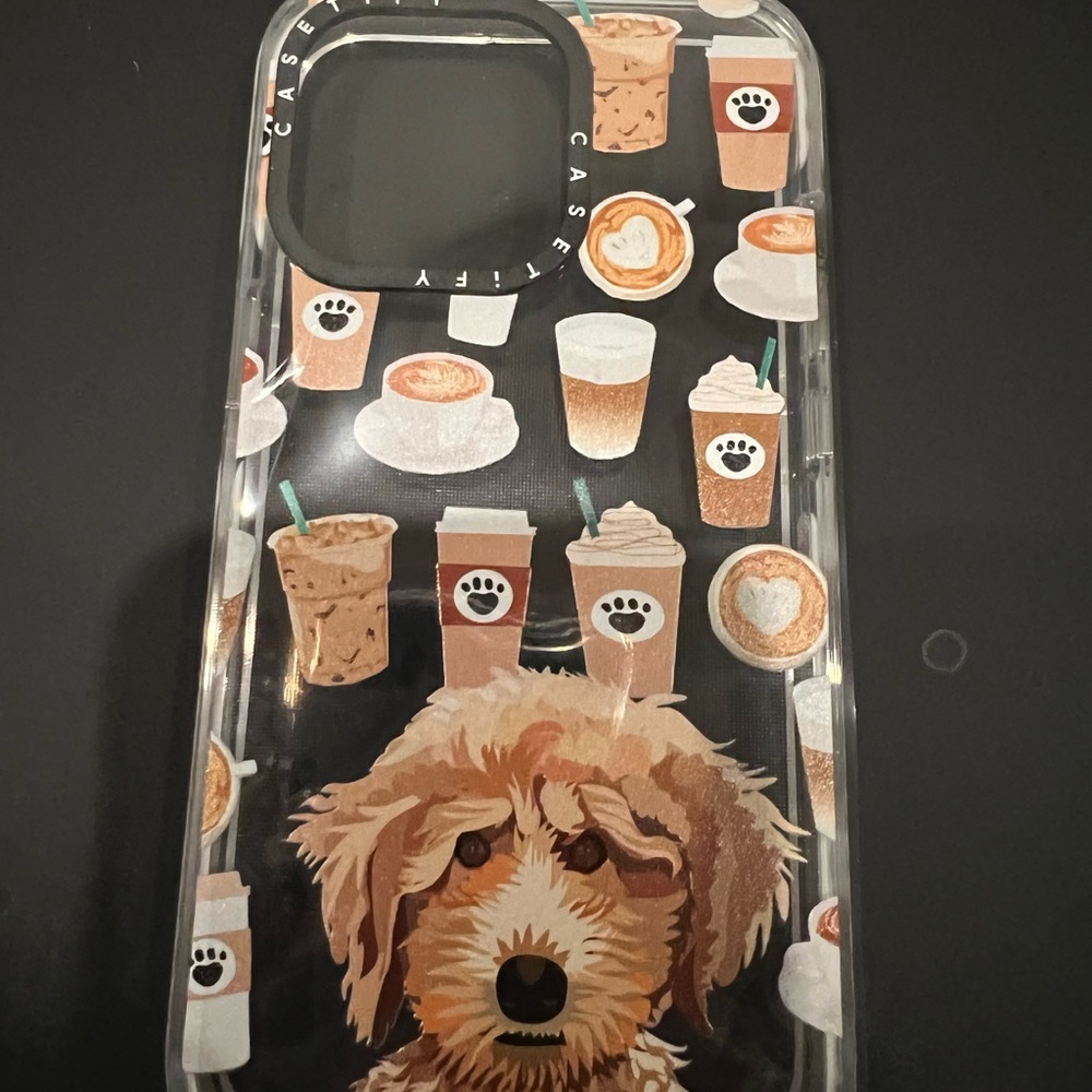 Casetify “Poodle coffee clear phone case” for iPhone 13 Pro